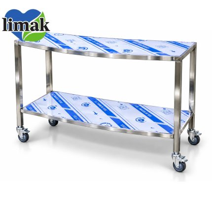 میز منحنی دو طبقه استیل